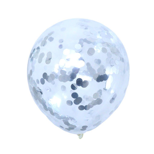 Picture of CLEAR LATEX SILVER CONFETTI BALLOONS 11 INCH - SINGLES